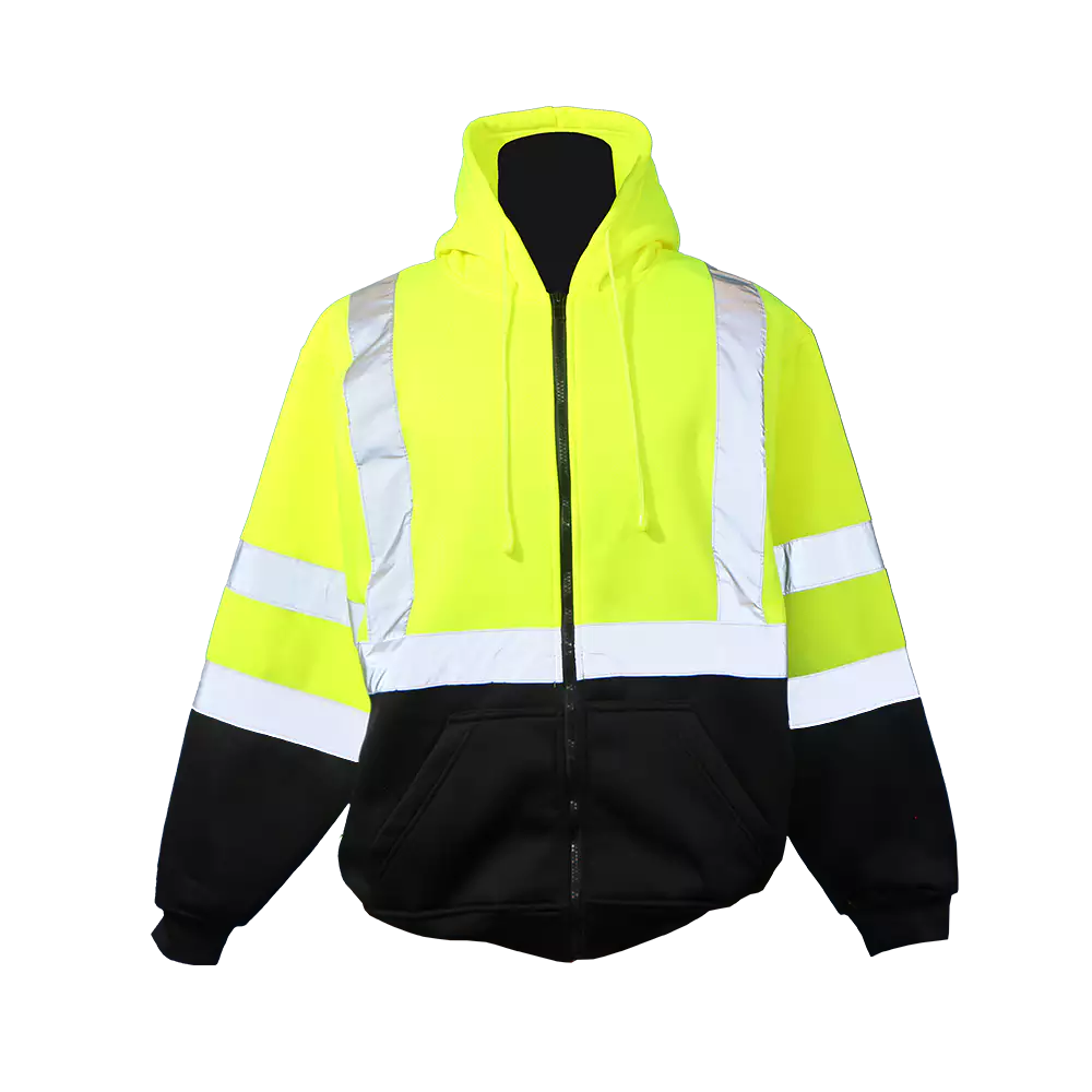 Lime / Black Pro Fleece Jacket With Hood