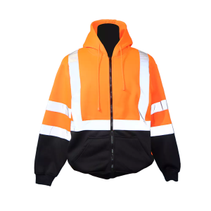 Orange / Black Pro Fleece Jacket With Hood