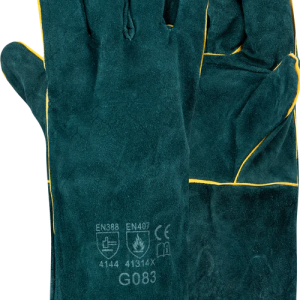 6" Green Lined Elbow Length Glove