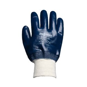 Tru Touch Blue Nitrile Heavy Duty Knit Wrist Gloves Size XL/10