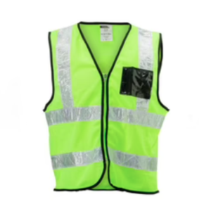 Econo Lime Reflective Vest With Zip&Id Pouch