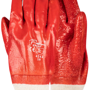 Pioneer Red Pvc Knit Wrist Terry Palm