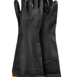Black Industrial Rubber Glove Smooth Palm 55Cm