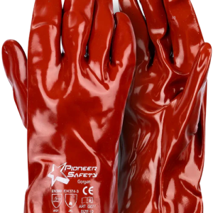 Pioneer Gorgon Brown Heavy Duty Pvc Glove Open Cuff 27Cm
