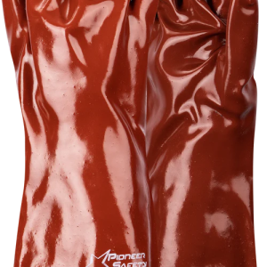 Pioneer Gorgon Brown Heavy Duty Pvc Glove Open Cuff 40Cm