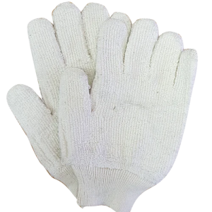 Single Towelling Glove With 7Cm Knitted Cuff