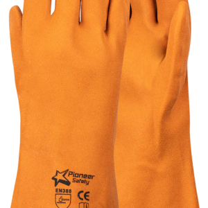 PIONEER PVC Orange Foamed Glove - 35cm