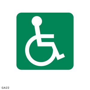 Allocated To Or Accessible to Wheelchair safety sign (GA22)