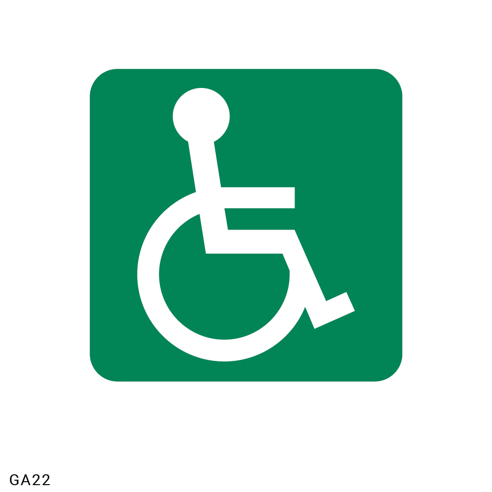 Allocated To Or Accessible to Wheelchair safety sign (GA22)