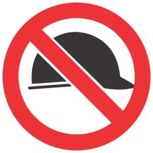 No Hard Hats SABS safety sign (PV38)