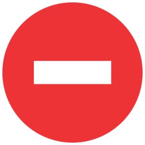 No Entry SABS safety sign (PV6)