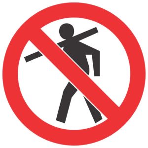 No Carrying Of Long Material SABS safety sign (PV8)