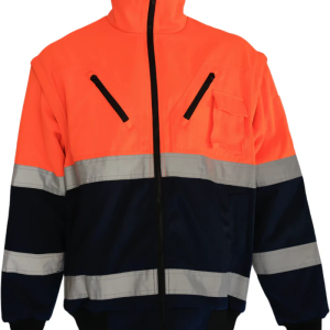 PIONEER Winter Bunny Jacket- Orange and Navy Blue