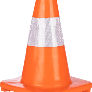 Orange Soft PVC Traffic Cone with Reflective Tape - 300mm