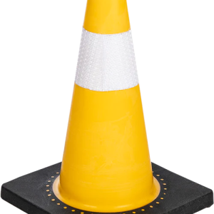 Traffic Cone Soft Pvc Yellow With Black Rubber Base