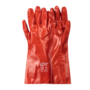 PVC Red Medium Weight Gloves - 35cm