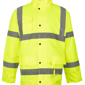 Lime Parka Jacket With Reflective Tape