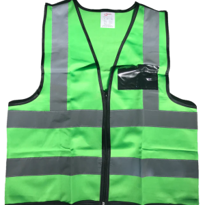 Pioneer®Emerald Green Reflective Vest With Zip & Id Pouch