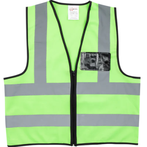 Pioneer®Lime Reflective Vest With Zip & Id Pouch