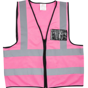 Pioneer®Pink Reflective Vest With Zip & Id Pouch