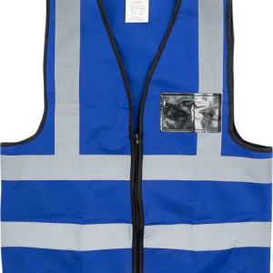 Pioneer®Blue Reflective Vest With Zip & Id Pouch