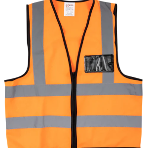 Pioneer®Orange Reflective Vest With Zip & Id Pouch