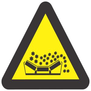 Beware Of Material Falling From Moving Conveyor Belt safety signs (WW21)