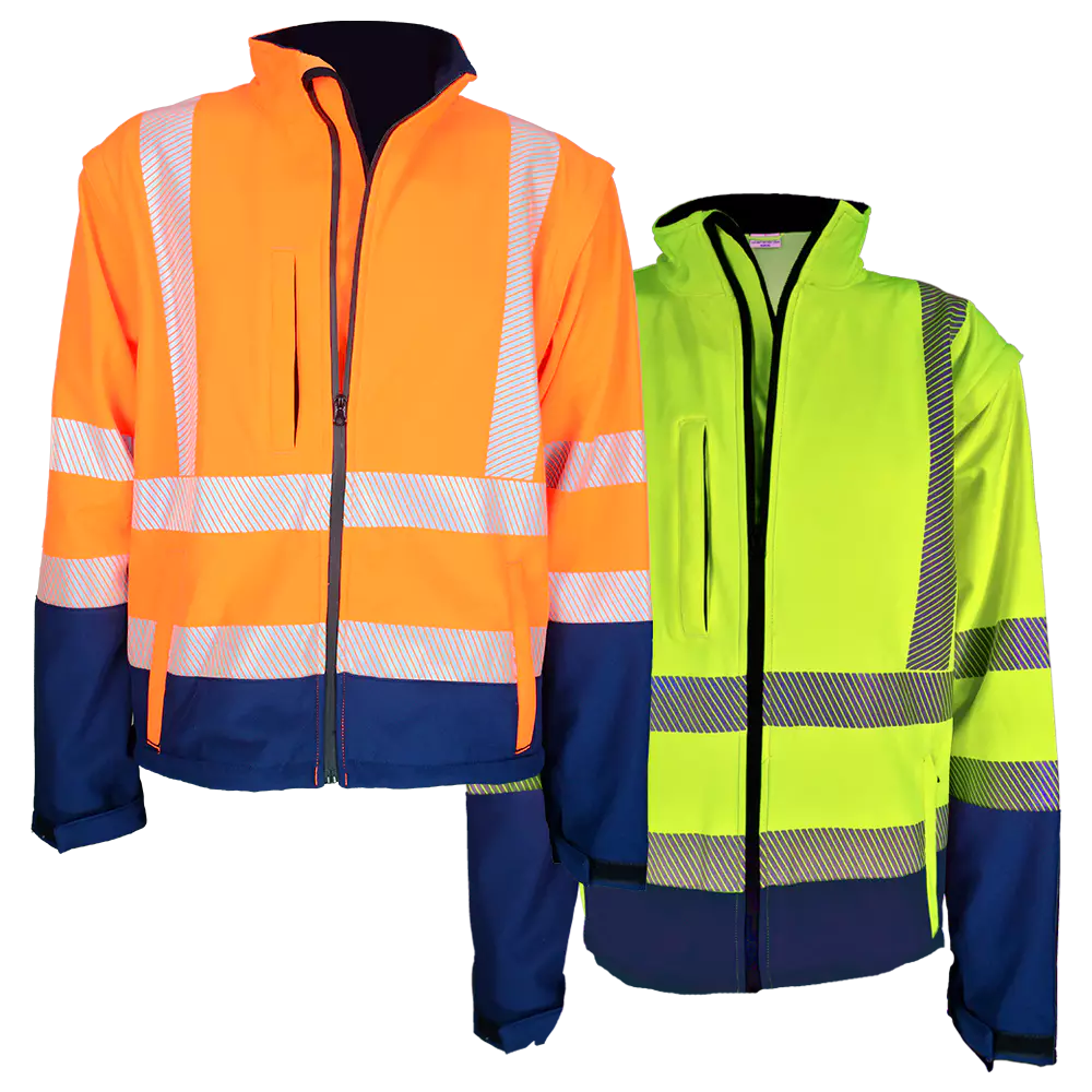 2 Tone Softshell Jacket With Zip-off Sleeve