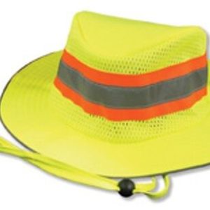 Lime hat With Reflective Tape