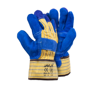 Premium Blue Leather Candy Stripe Gloves