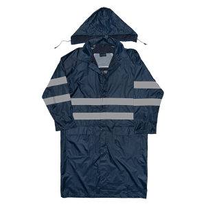 Polyester PVC Reflective Calf Length Rain Coat