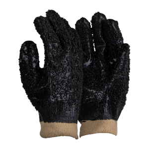 Premium Black Chip PVC Fully Granulated Gloves