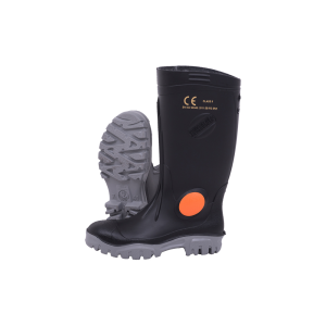 Black/Grey Knee Length Heavy Duty Steel Toe Gumboot