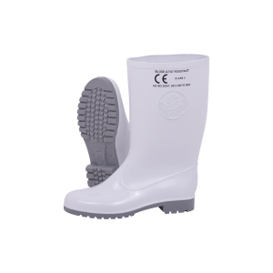 Women's White/Grey Oil And Acid Resistant Gumboot