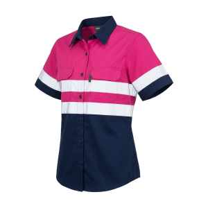 Hi-Vis Women's Two Tone Vented Short Sleeve Work Shirt