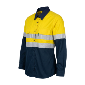 Hi-Vis Women's Two Tone Vented Long Sleeve Work Shirt