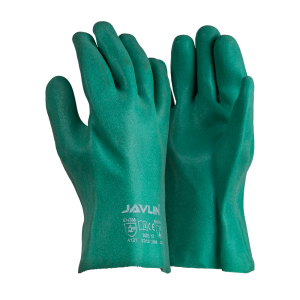 Foam PVC Fluorescent Green Sandy Finish Gloves