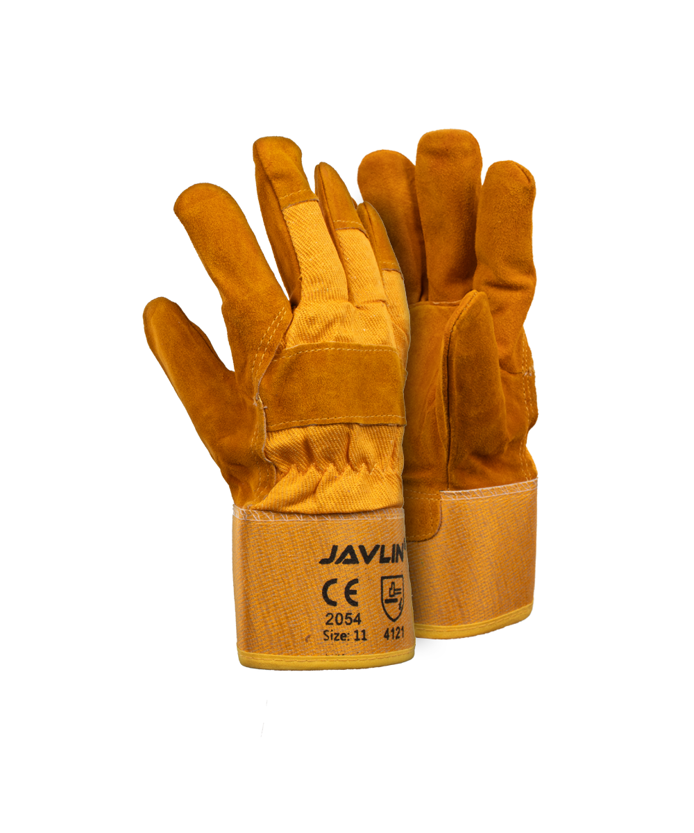 Yellow Leather Freezer Gloves