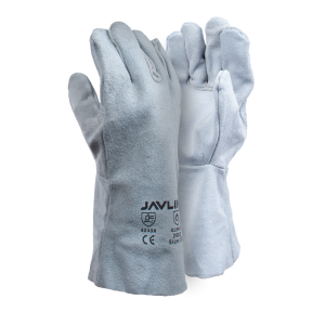 Chrome Leather Double Palm Gloves - 20cm Cuff