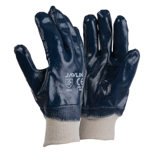 Premium Blue Nitrile Fully Coated Knit Wrist Gloves