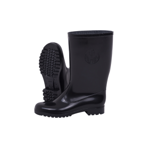 Women's Black/Black Calf Length Gumboot