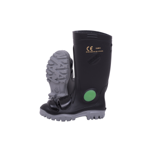Black/Grey Knee Length Heavy Duty Metaguard Steel Toe And Midsole Gumboot
