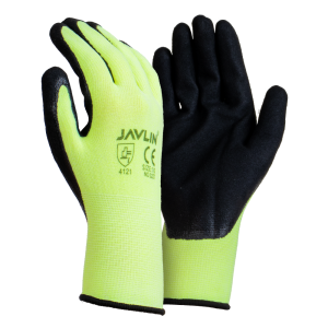 Hi Vis Palm Dipped Double Coated Nitrile Flexi Gloves