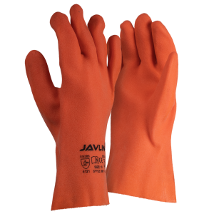 Foam PVC Fluorescent Orange Sandy Finish Gloves