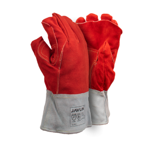 Premium Red Leather Heat Gloves - 10cm Cuff